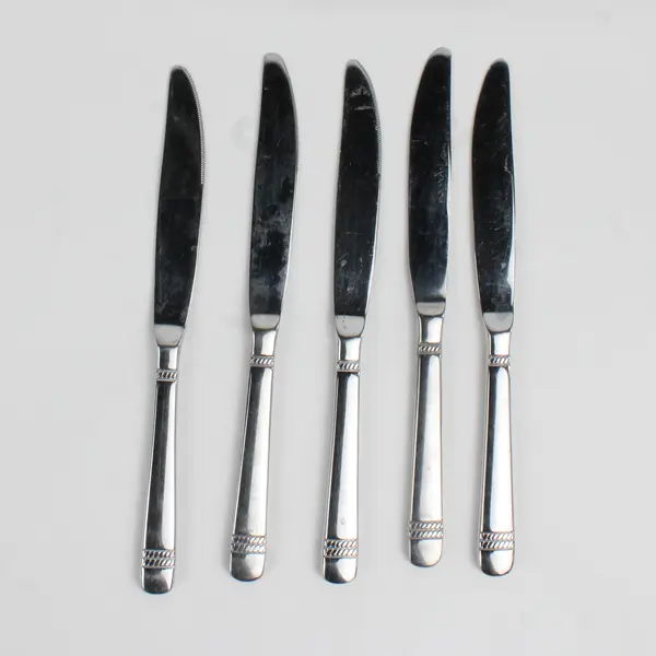 Lot Of 5 Oneida Silver Pompei (Stainless) Flatware Dinner Knives 9.5" Long