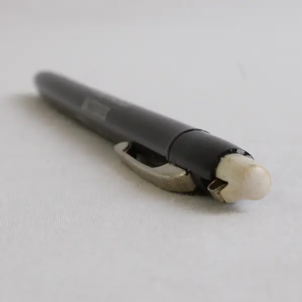 Vintage Ballpoint Pen NIC L Silver Batteries Company Advertising