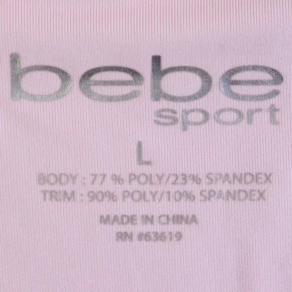 Bebe Sport Women's L Pink Scuba Full Zip Mesh Logo Long Sleeve Activewear Jacket