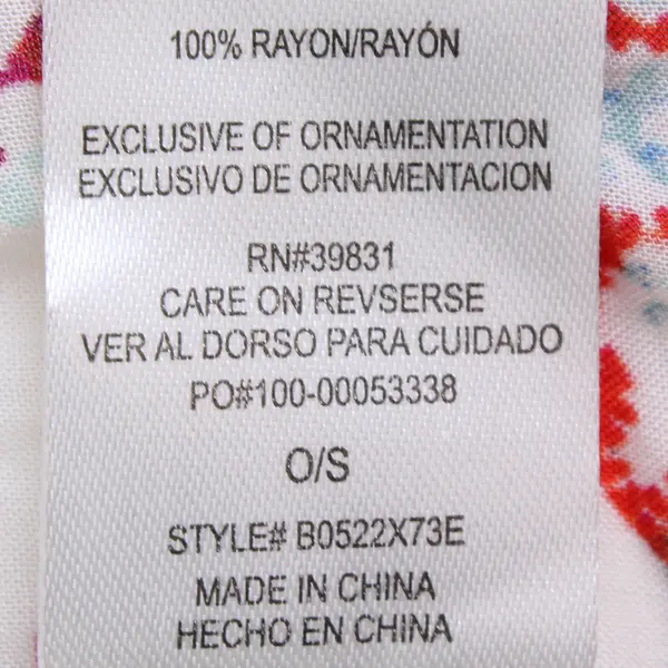 Democracy Women's 0/S Floral Open Front Fringe Sleeve Cardigan 