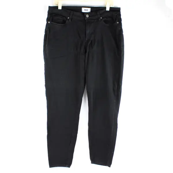 Paige Women's 38 Black Verdugo Ankle Tapered Leg Denim Stretch Jeans