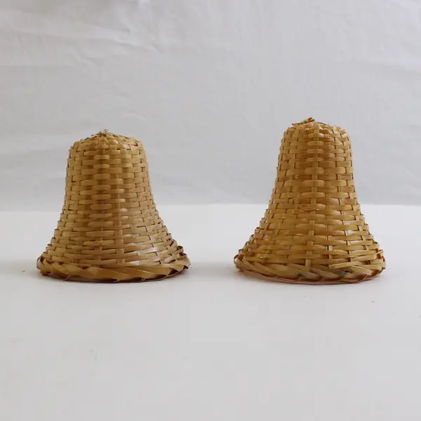 Lot of 5 Assorted Christmas Jingle Bell Hanging Ornaments, Straw and Glass