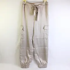 NWT Sincerely Jules Women's L Gray Satin Tie Front Silky Feel Cargo Joggers