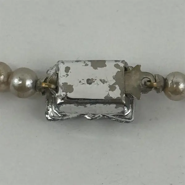  Vtg Faux Pearl Necklace 18” Graduated Size Pearls Box Clasp w/Rhinestones Japan