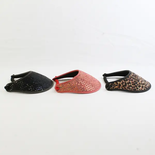 Lot of 3 Women's Sports Visors Sequin and Leopard Print