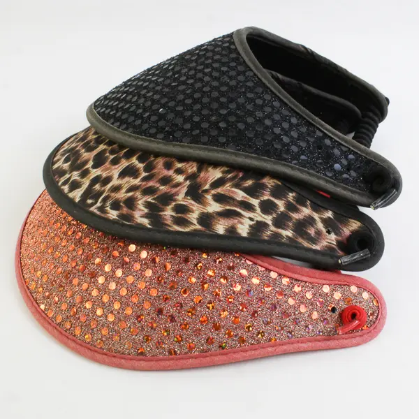 Lot of 3 Women's Sports Visors Sequin and Leopard Print