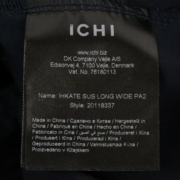 ICHI Navy Blue Wide-Leg Pull-On Pants Women's Size XL