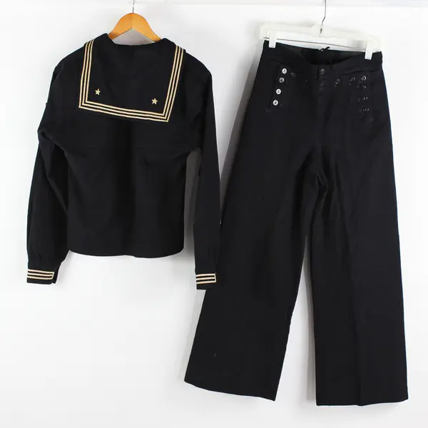 US WWII Navy Men's 38R Navy Blue 100% Wool Jumper/Pants Hospital Corpsman