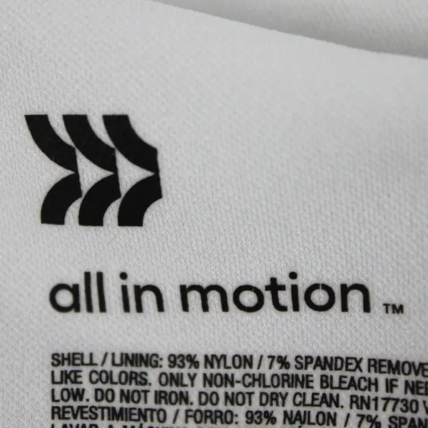 All In Motion White Racerback Sports Bra Women's Size Large