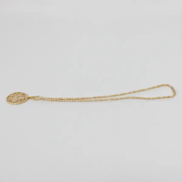 Vintage Celluloid Pendant Necklace, Lady in Garden 2.8" Tall Pendant 