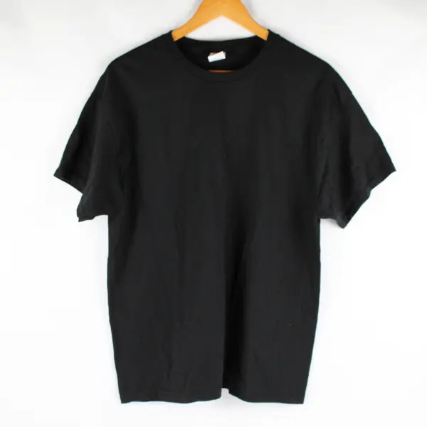  Hanes EcoSmart Solid Black Short-Sleeved Crew Neck T-Shirt Men's Size Large