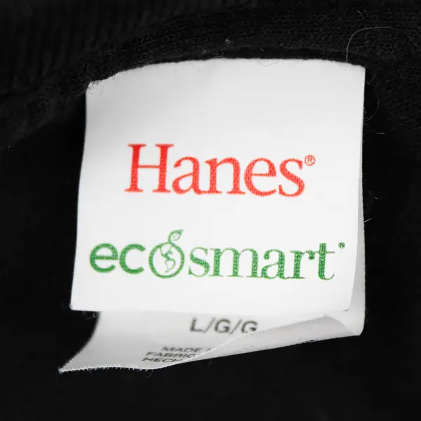  Hanes EcoSmart Solid Black Short-Sleeved Crew Neck T-Shirt Men's Size Large