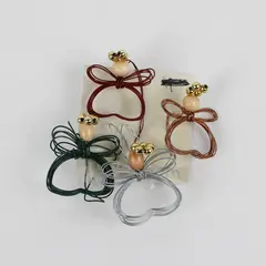 Lot of 4 Handmade Wire/Bead Angel-Shaped Decorations