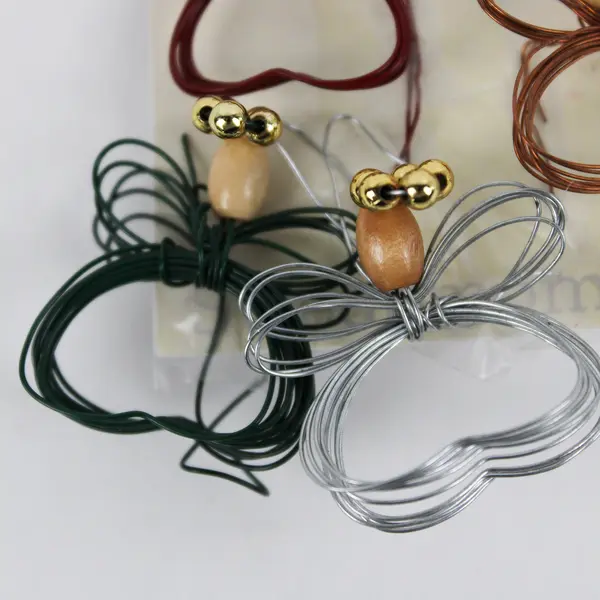 Lot of 4 Handmade Wire/Bead Angel-Shaped Decorations