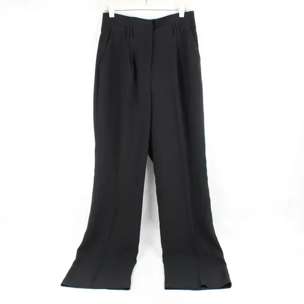 Express Solid Black Wide Leg Super High Rise Pants Women's Size 8R