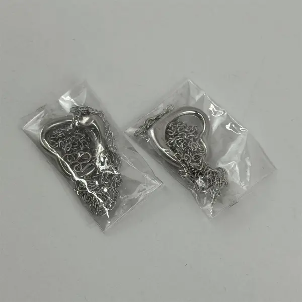 2 Silver Tone Heart Shaped Pendant Necklaces 16" New