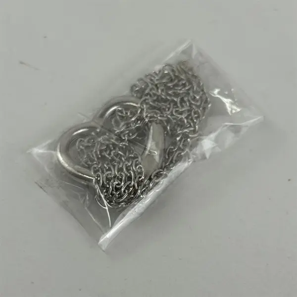 2 Silver Tone Heart Shaped Pendant Necklaces 16" New