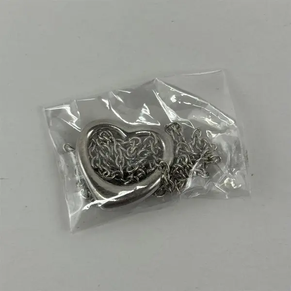 2 Silver Tone Heart Shaped Pendant Necklaces 16" New