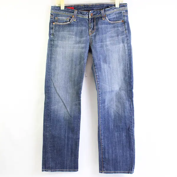 Vigoss Women's 31 Medium Wash Christina Cropped Stretch Straight Leg Denim Jeans