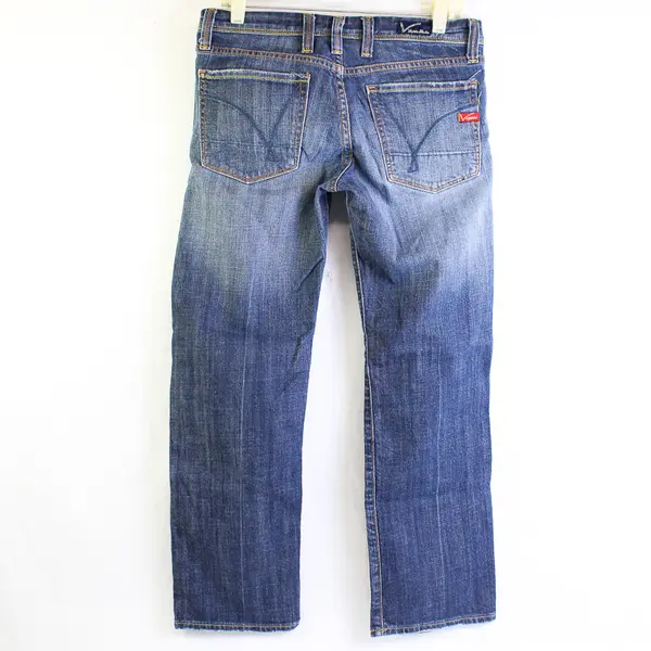 Vigoss Women's 31 Medium Wash Christina Cropped Stretch Straight Leg Denim Jeans