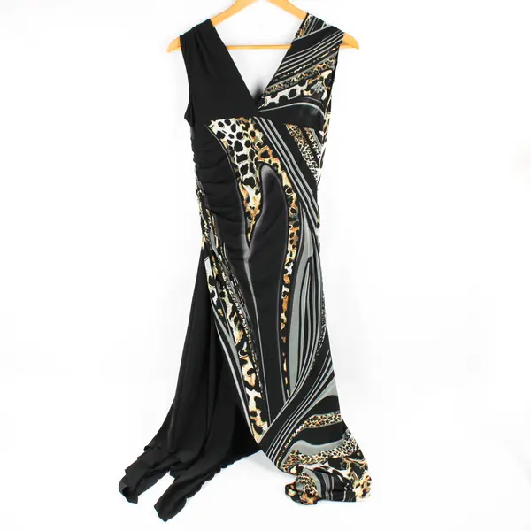 Joseph Ribkoff Jaguar Print Asymmetrical Hem Dress Women's Size 6