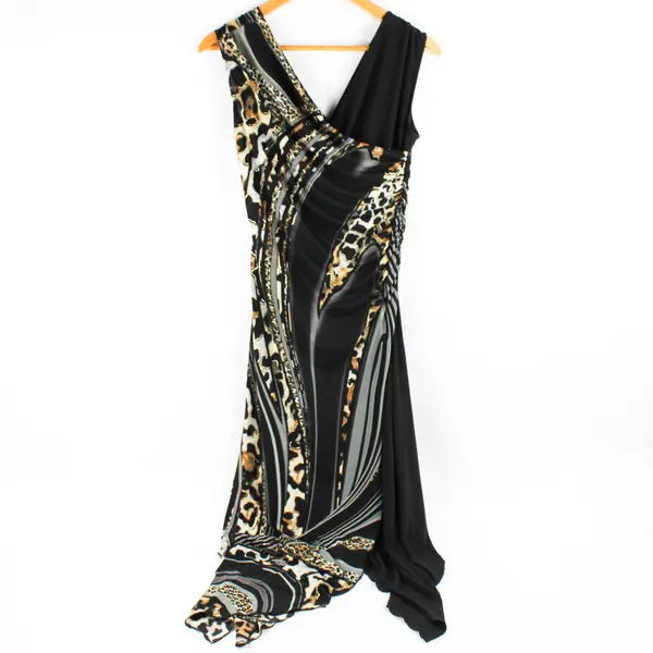 Joseph Ribkoff Jaguar Print Asymmetrical Hem Dress Women's Size 6