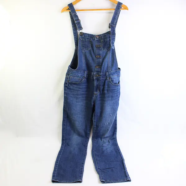 Wax Jean Women's L Medium Wash Stretch Denim Overalls