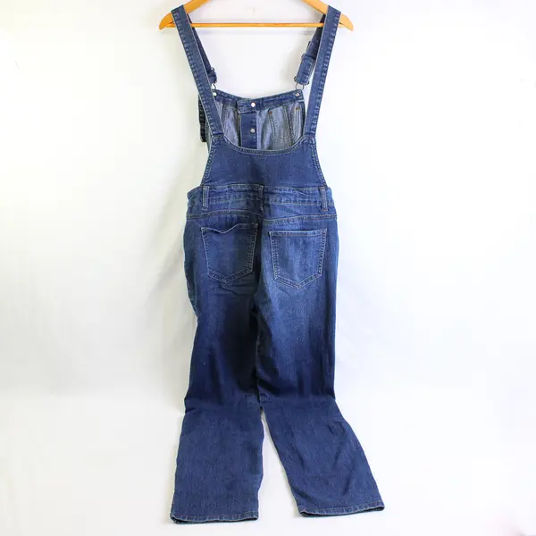 Wax Jean Women's L Medium Wash Stretch Denim Overalls