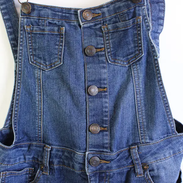 Wax Jean Women's L Medium Wash Stretch Denim Overalls