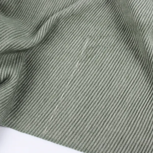 World Market Green and Beige Large Knit Scarf  25" x 92"