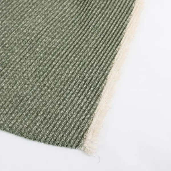 World Market Green and Beige Large Knit Scarf  25" x 92"