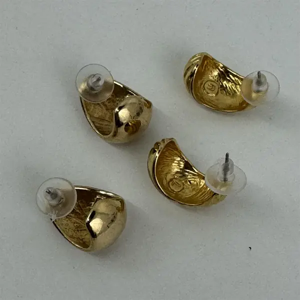 Lot of 4 Sets of Gold Tone Metal Pierced Stud Earrings