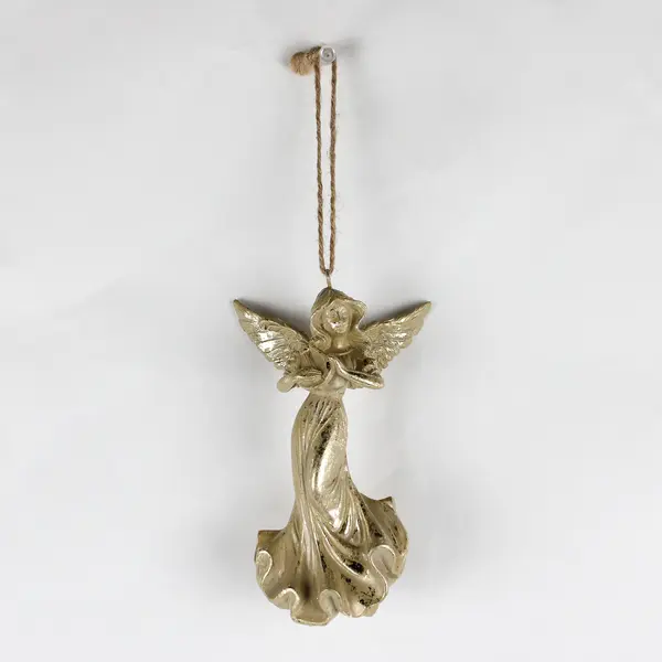 Lot of 2 Hanging Angel Christmas Ornaments Ceramic and Plastic