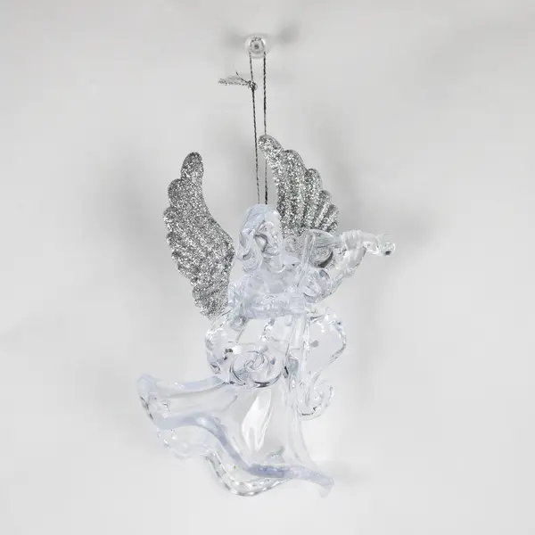 Lot of 2 Hanging Angel Christmas Ornaments Ceramic and Plastic