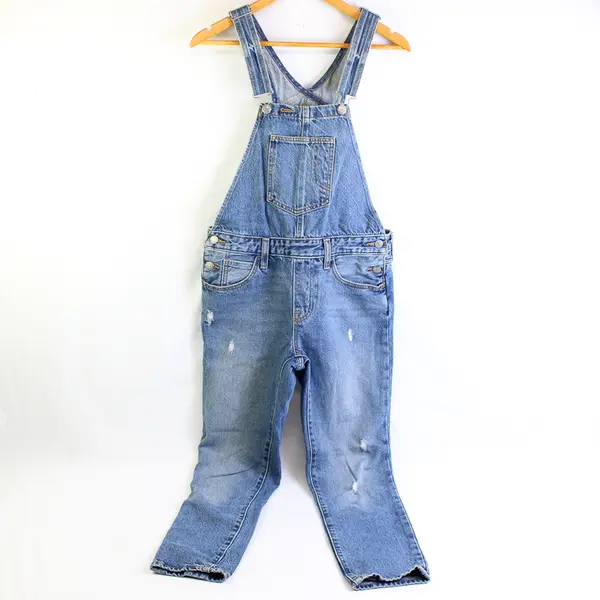 Levi's Women's S Blue Denim Bib Overalls Skinny Leg Distressed