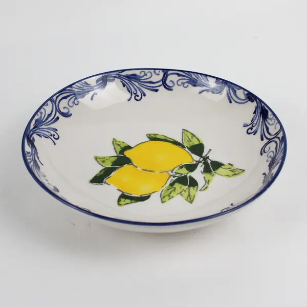 Papart Seramik Hand-Painted Lemon Design Bowl 9"