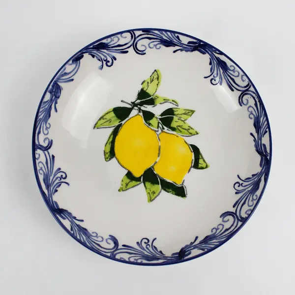 Papart Seramik Hand-Painted Lemon Design Bowl 9"