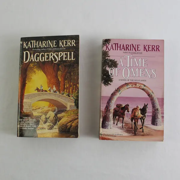 Lot of 2 Katharine Kerr Novels A Time of Omens & Daggerspell 1993 Paperback Good