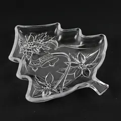 Vintage Embossed Glass Christmas Tree Candy Dish 7.5"