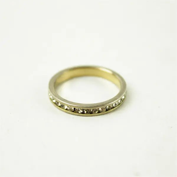 Silver Tone Cubic Zirconia Eternity Band Size 7