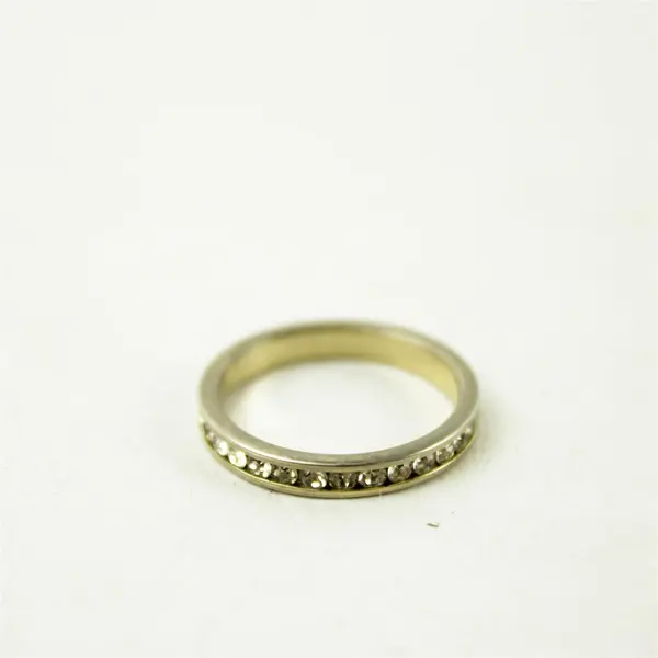 Silver Tone Cubic Zirconia Eternity Band Size 7