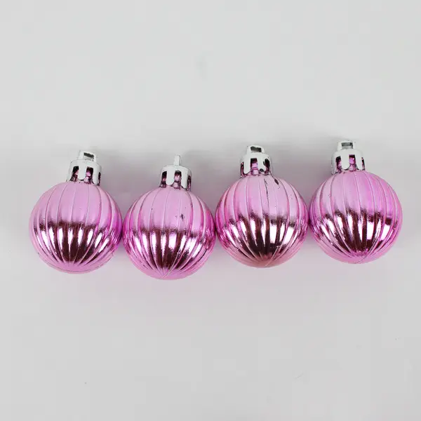 Lot of 11 Small Vintage Pink Christmas Ball Hanging Ornaments  