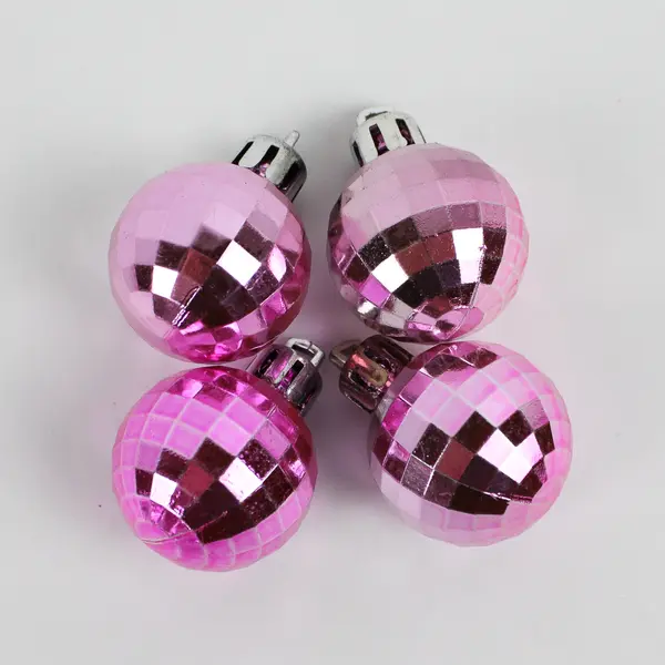 Lot of 11 Small Vintage Pink Christmas Ball Hanging Ornaments  