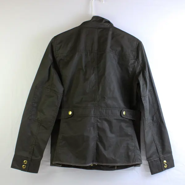 J.Crew Women's M Army Green Boyfriend Waxed Cotton Cargo Jacket