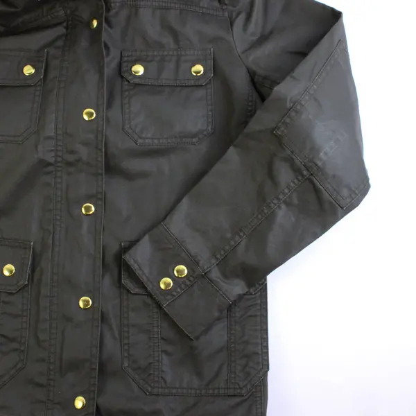J.Crew Women's M Army Green Boyfriend Waxed Cotton Cargo Jacket