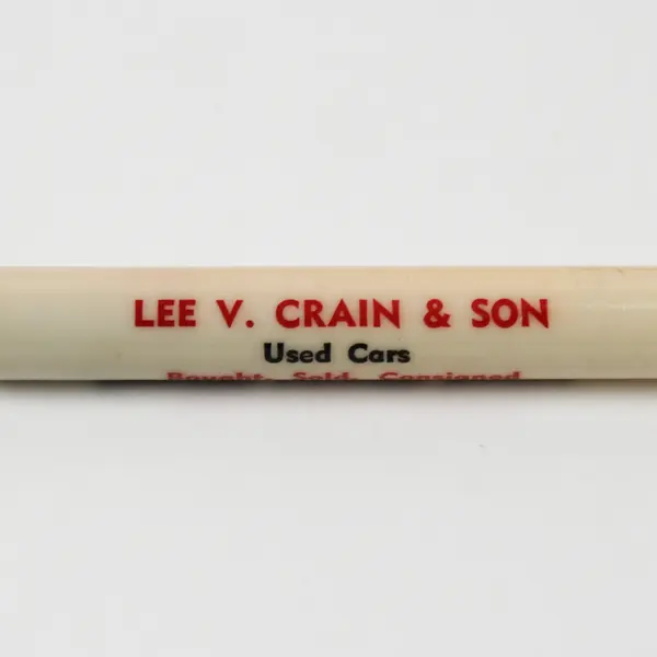 Vintage Bullet Pencil Body Lee V Crain & Son Used Cars Portland Oregon 