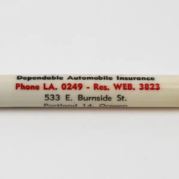 Vintage Bullet Pencil Body Lee V Crain & Son Used Cars Portland Oregon 