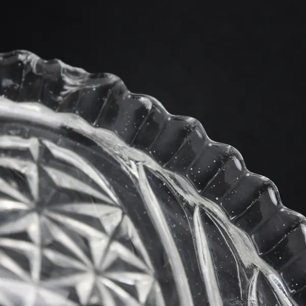 Anchor Hocking Stars and Bars Clear Cut Glass Bowl 8"