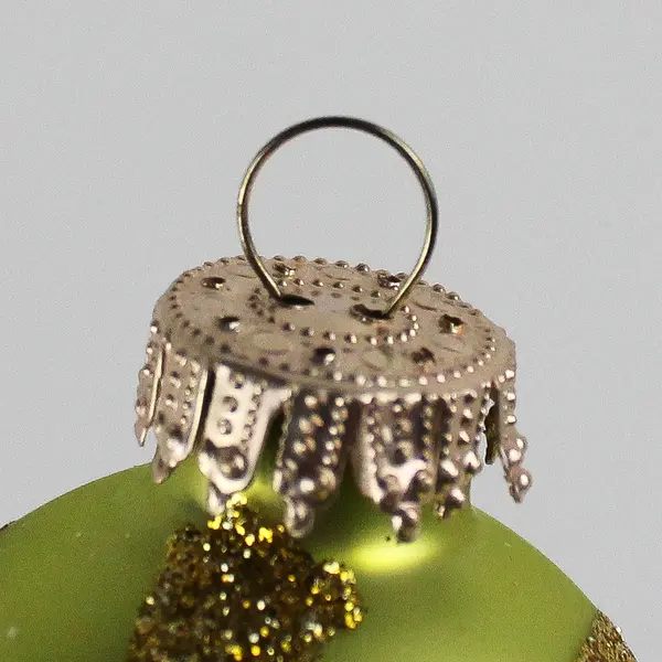 Lot of 10 Lime Green  Hanging Christmas Ball Ornaments 