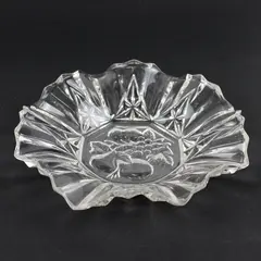 Vintage Federal Glass Pioneer Pattern Ruffled Edge Candy Dish 8"